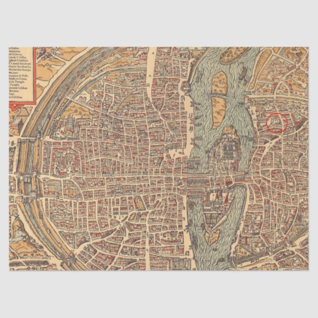 Alte Karte Serie 1 Design 15 Seidenpapier (Vorderseite)