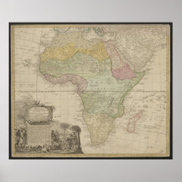 Alte Karte von Afrika, Afrika Druck, 1737 Poster