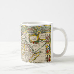 Alte Karte von Afrika von Hondius und Jansson Kaffeetasse