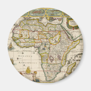 Alte Karte von Afrika von Hondius und Jansson Magnet