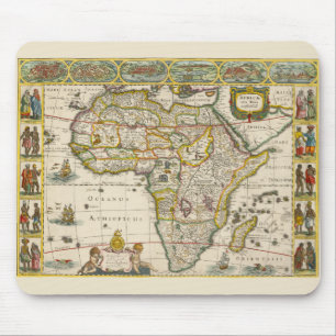 Alte Karte von Afrika von Hondius und Jansson Mousepad