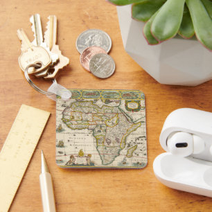 Alte Karte von Afrika von Hondius und Jansson Schlüsselanhänger