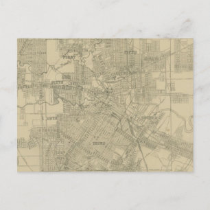 Alte Karte von Downtown Houston (1913)