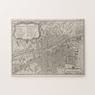Alte Karte von Dublin Irland (1764) Puzzle