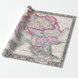 Alte Karte von Europa Österreich Italien Türkei Gr Geschenkpapier