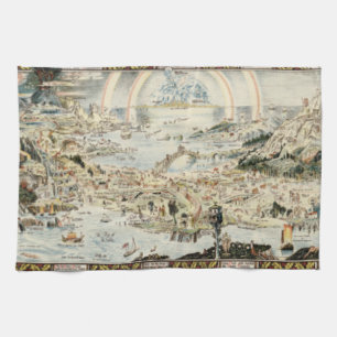 Alte Karte von Fairyland von Bernard Sleigh Küchentuch