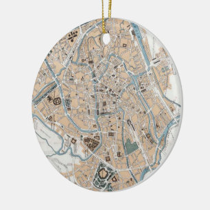 Alte Karte von Gent Belgien (1905) Keramik Ornament
