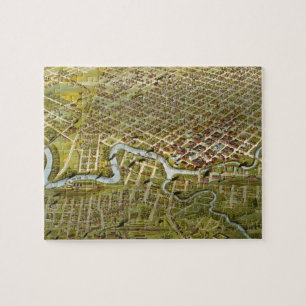 Alte Karte von Houston Texas (1891) Puzzle