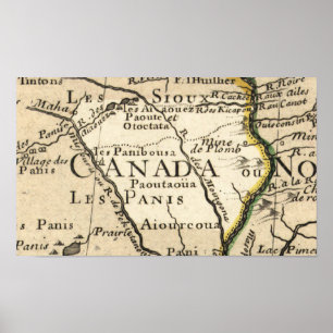 Alte Karte von Iowa Poster