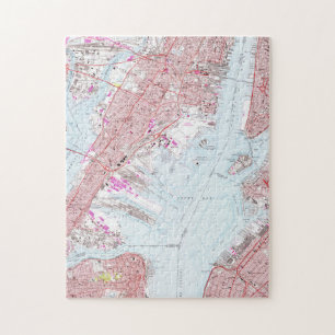 Alte Karte von Jersey City NJ (1967) Puzzle