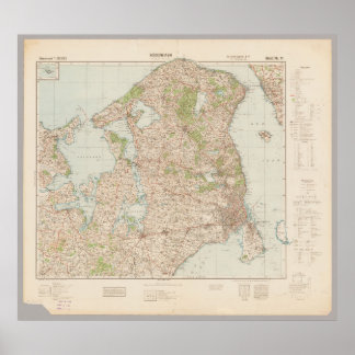 Alte Karte von Kopenhagen 1941, Dänemark Poster
