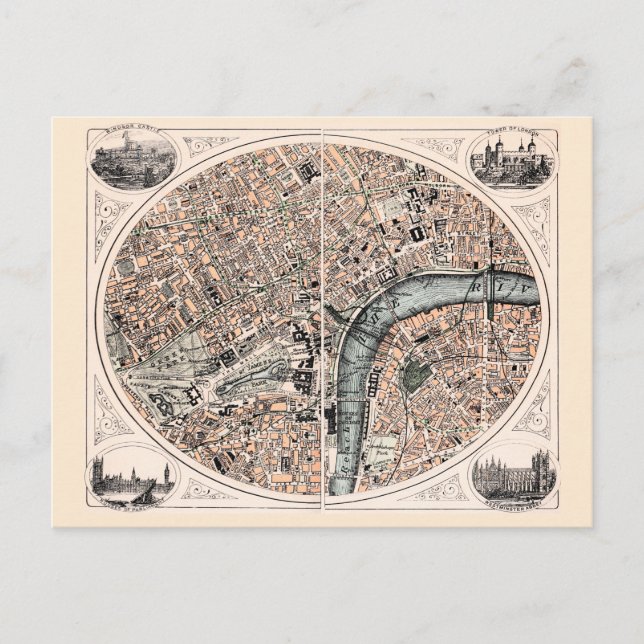 Alte Karte von London (Vorderseite)