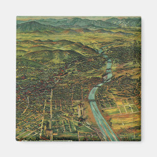 Alte Karte von Los Angeles, Kalifornien und Fluss Magnet