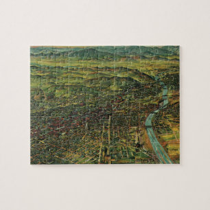 Alte Karte von Los Angeles, Kalifornien und Fluss Puzzle