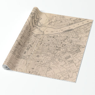 Alte Karte von Louisville Kentucky (1873) Geschenkpapier