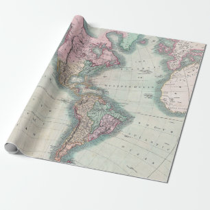 Alte Karte von Nord- und Südamerika 1806 Geschenkpapier