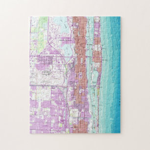 Alte Karte von Palm Beach Florida (1946) Puzzle