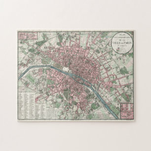 Alte Karte von Paris Frankreich (1821) Puzzle