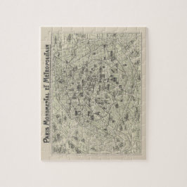Alte Karte von Paris Puzzle