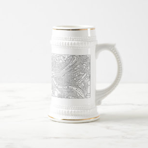 Alte Karte von Pittsburgh (1885) Bierglas