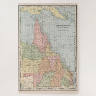 Alte Karte von Queensland Australien (1901) Puzzle