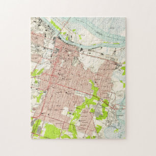 Alte Karte von Savannah Georgia (1955) Puzzle