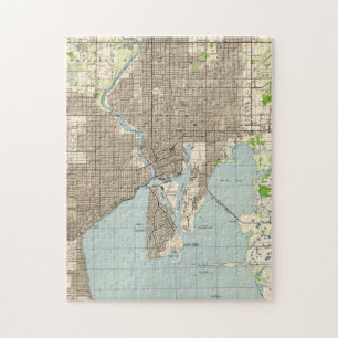 Alte Karte von Tampa Florida (1944) Puzzle