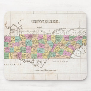 Alte Karte von Tennessee (1827) Mousepad