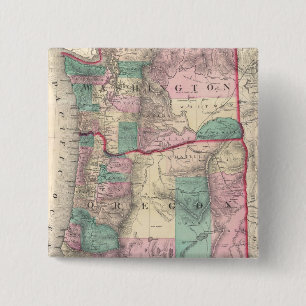 Alte Karte von Washington und Oregon (1875) Button