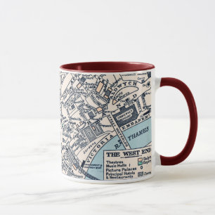 Alte Karte von West End London Tasse