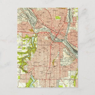 Alte Karte von Youngstown Ohio (1951)