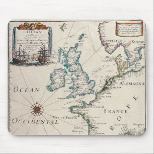 Alte Karte Westeuropas Mousepad