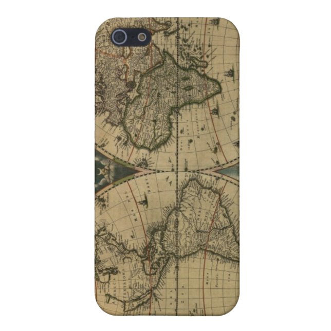 Alte Karten-Kugel iPhone Hülle (Hinten)