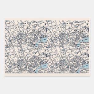 Alte Karten London England Geschenkpapier Set