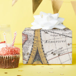 Alte Karten Muster Geschenkpapier