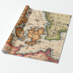 Alte Karten Muster Geschenkpapier