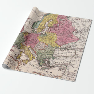 Alte Karten Muster Geschenkpapier
