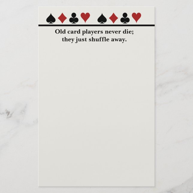 Alte Kartenspieler Briefpapier (Vorderseite)