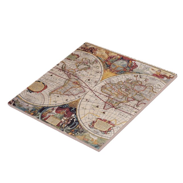 Alte Kartographische Karte Fliese (Seite)