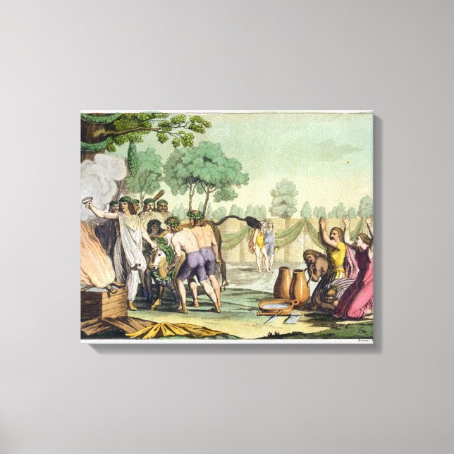 Alte Kelten oder Gauls, a Cow Sacrificing, c.1800- Leinwanddruck (Vorderseite)