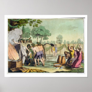 Alte Kelten oder Gauls, a Cow Sacrificing, c.1800- Poster