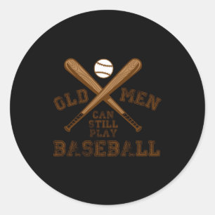 Alte Kerle Regeln Baseball Spielen Spaß Sport T-Sh Runder Aufkleber
