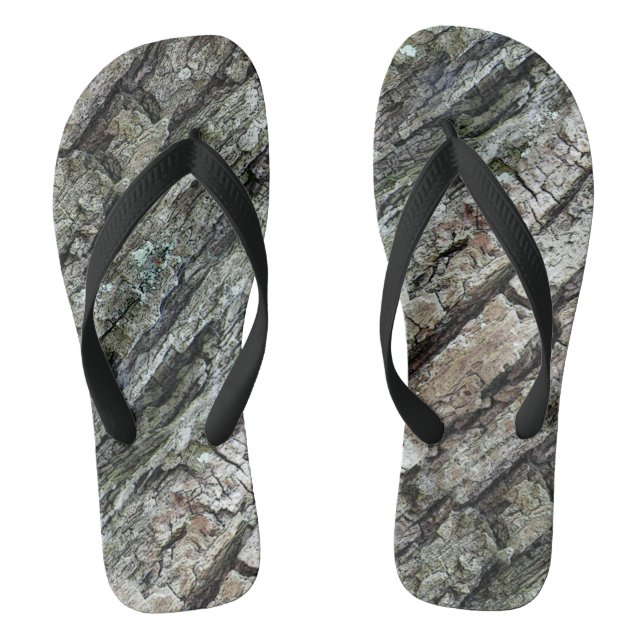 Alte Kiefernrinde Flip Flops (Fußbett)