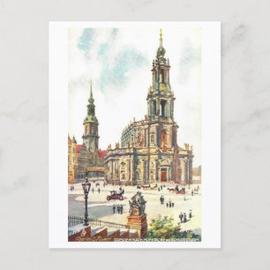 Alte Kirche und Schlossturm in Dresden Postkarte