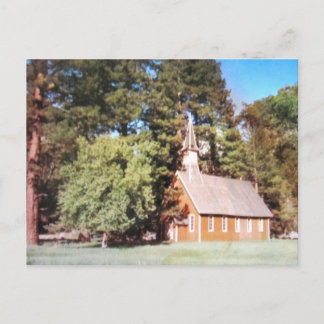 Alte Kirche Yosemite  Kalifornien. Vintage Postkarte
