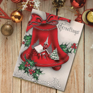 Alte Kirchenweihnachtsglocken-Grüße Postkarte