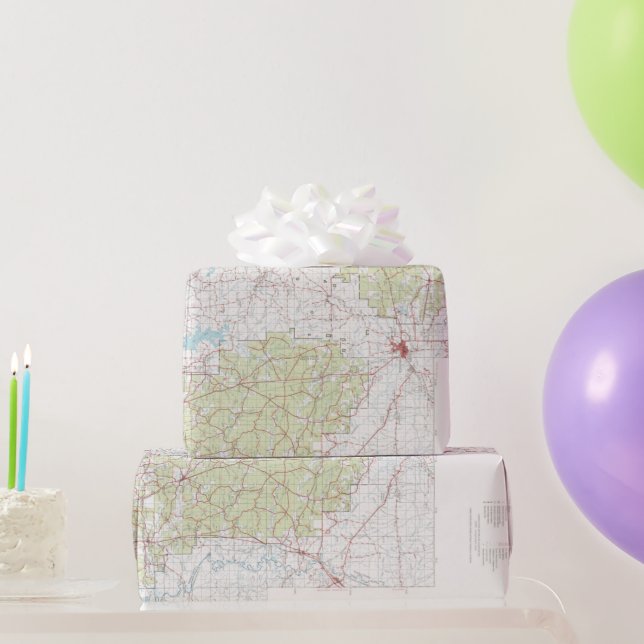 Alte Kisatchie National Forest Map (1967)  Geschenkpapier (Partygeschenke)