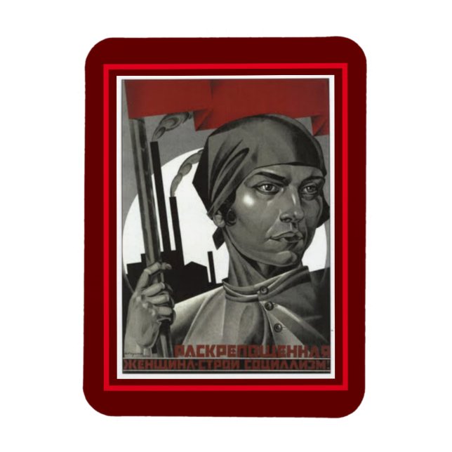 Alte Klassik 1926 Sowjetposter-Frau Magnet (Vertikal)