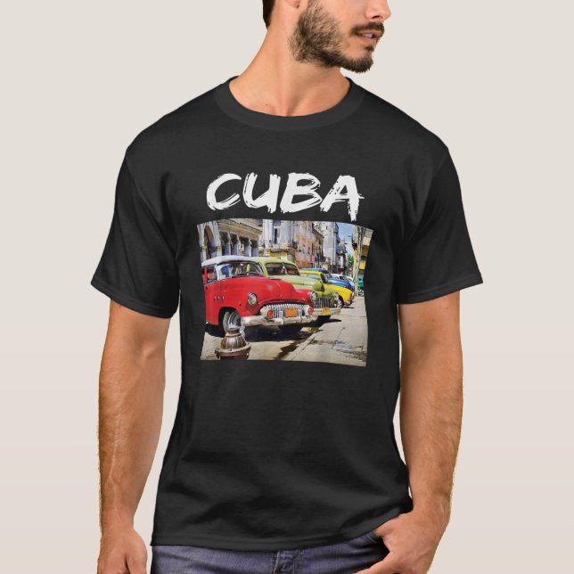 Alte klassische Autos Havana Kuba Vintages Shirt D (Vorderseite)