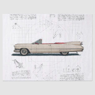 Alte klassische Cadillac Cabrio Dekoupage Seidenpapier